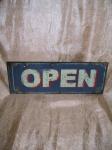 Plechová cedule open x closed