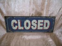 Plechová cedule open x closed